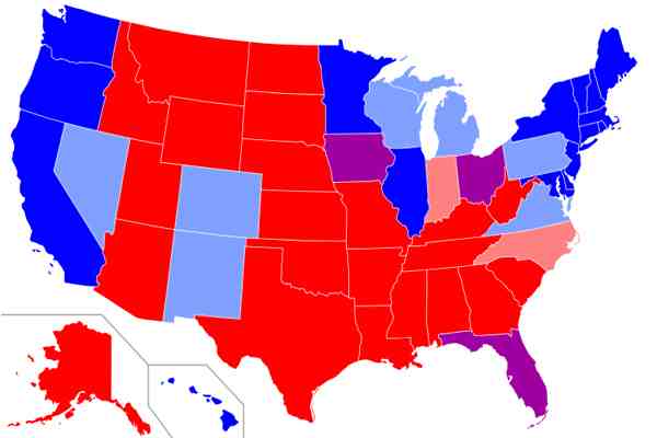 美国大选摇摆州有哪些-美国摇摆州是什么意思-美国摇摆州地图-第2张图片