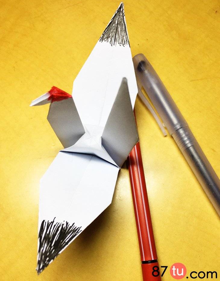 仙鹤折纸（丹顶鹤折纸折纸图解教程）-第13张图片
