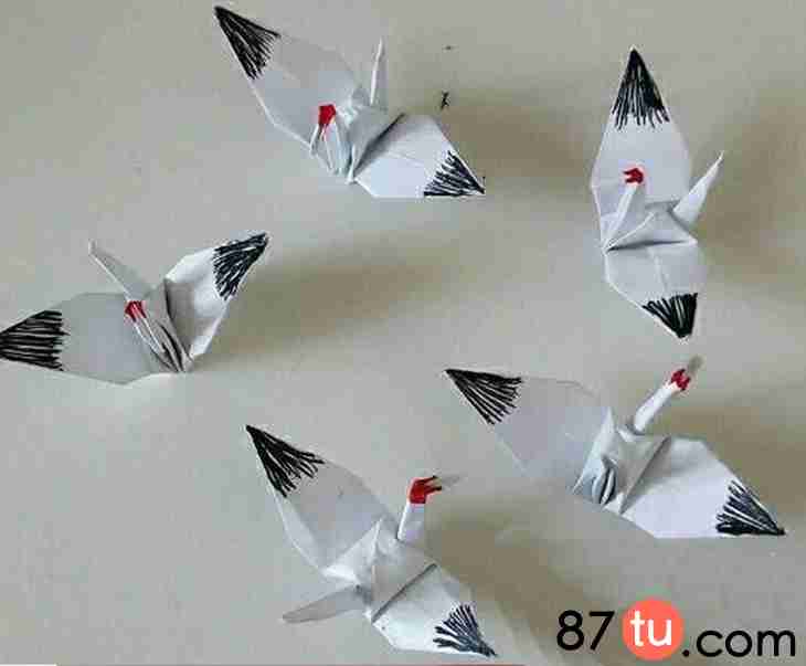 仙鹤折纸（丹顶鹤折纸折纸图解教程）-第14张图片