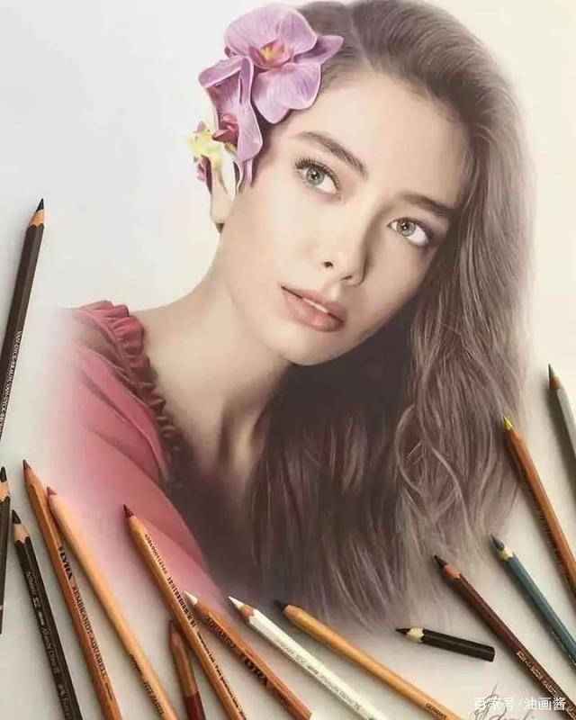 彩色铅笔画（用彩色铅笔画的肖像）-第5张图片