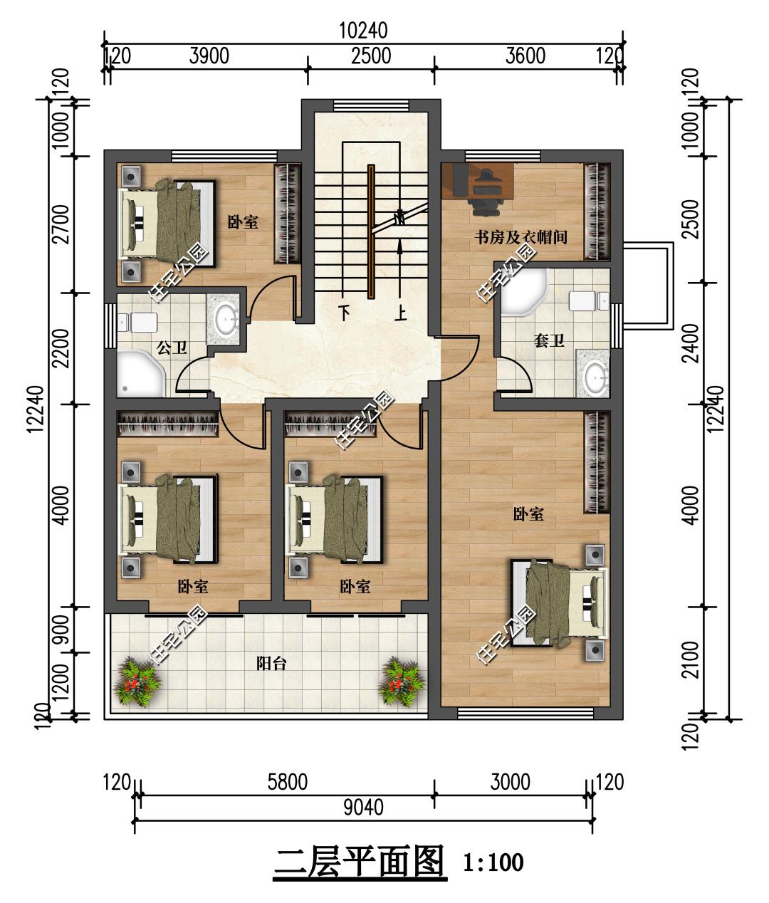 9×11米小面宽的三层现代别墅，大客厅+大主卧更舒适-第6张图片