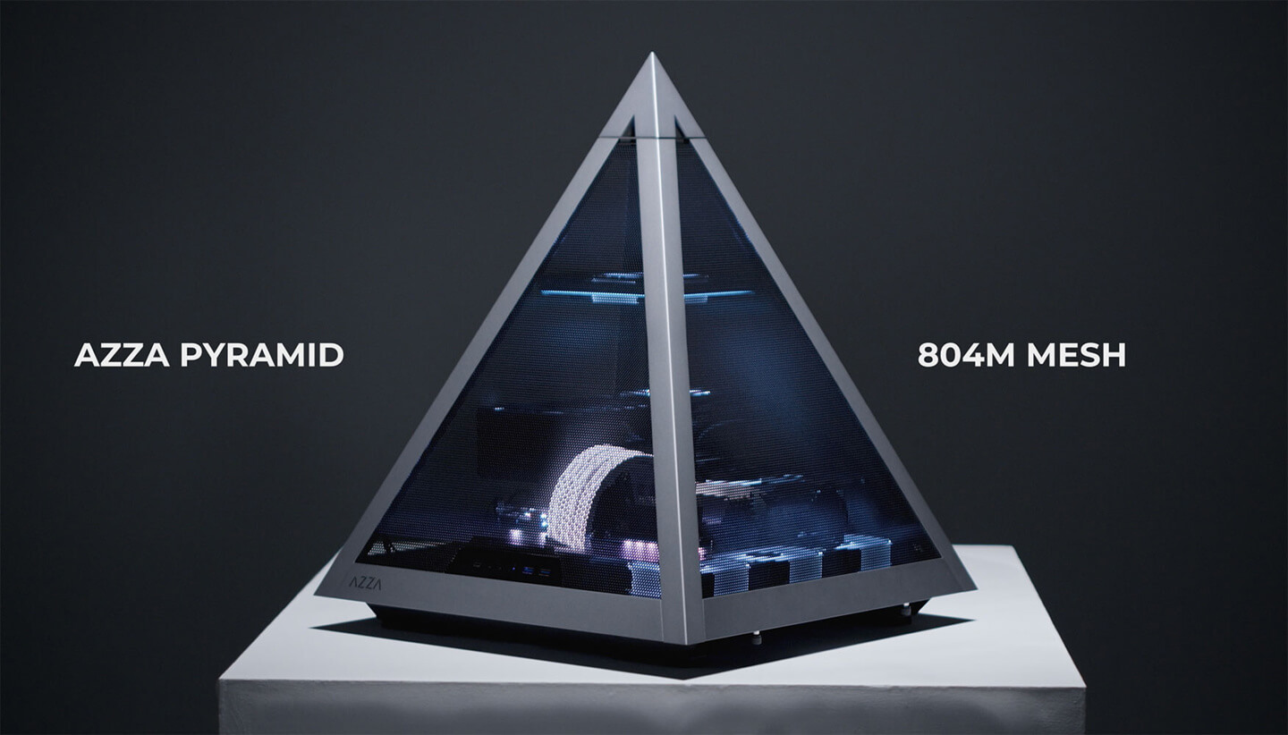 AZZA发布新款金字塔形机箱“PYRAMID 804M MESH”-第1张图片