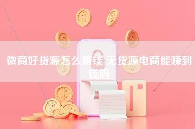 微商好货源怎么赚钱,无货源电商能赚到钱吗-第1张图片