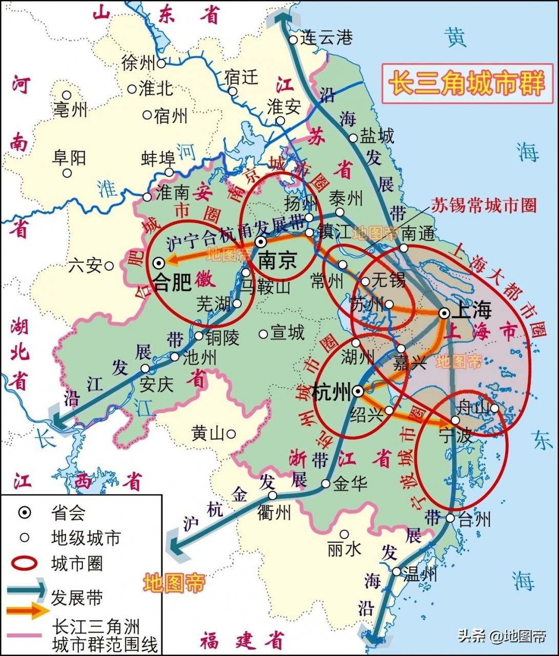 长三角包括哪些城市(现在中国长江三角洲指在哪里的经济圈，代表城市有哪些)-第10张图片