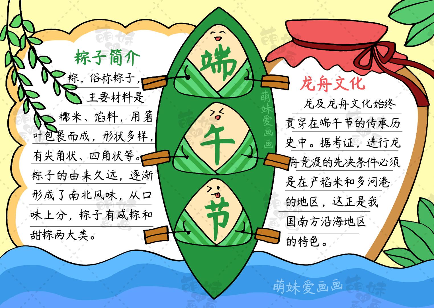 端午节手抄报(含文字内容的端午节手抄报模板及简笔画合集)-第6张图片