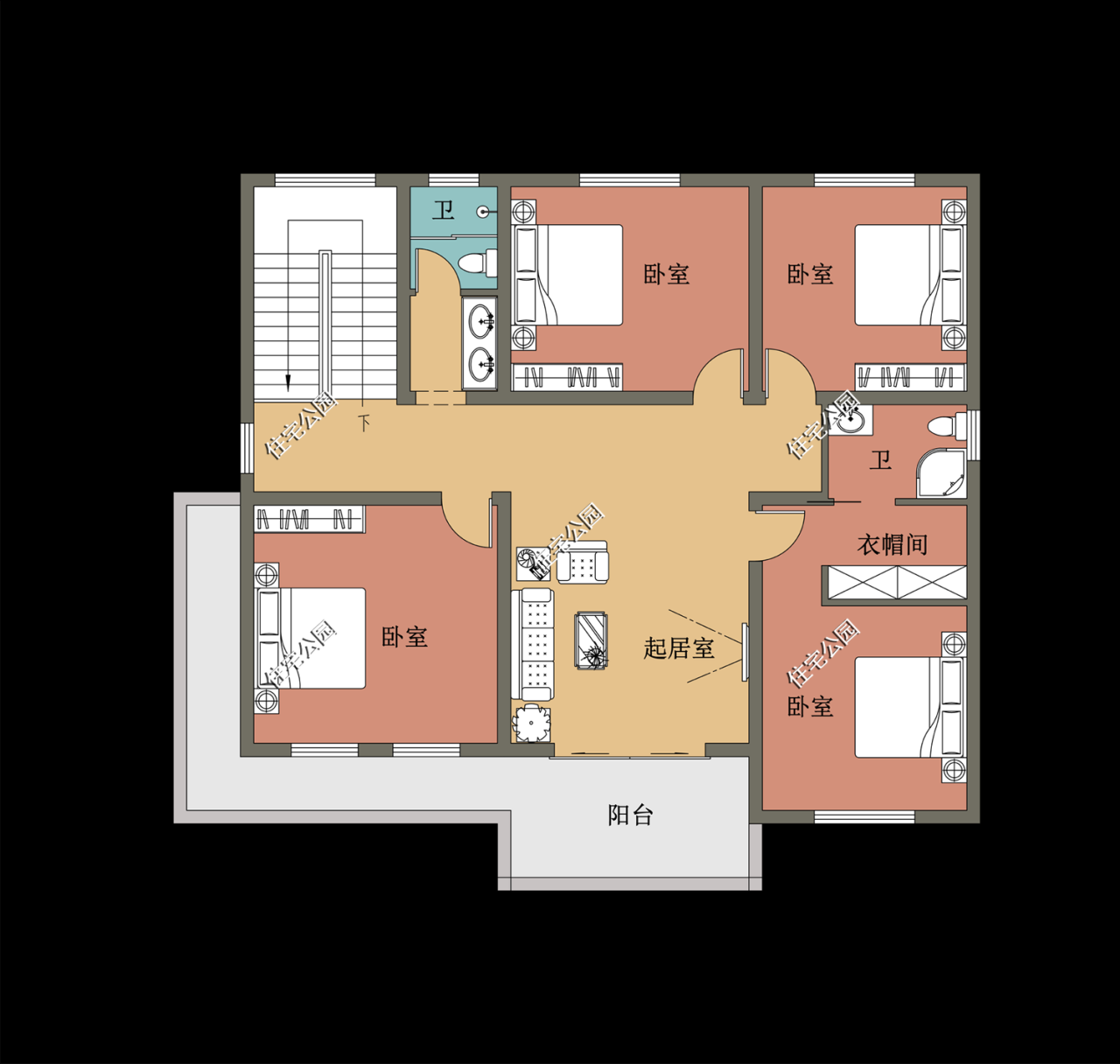 乡村实用型自建房设计图片(农村自建房设计方案)-第14张图片