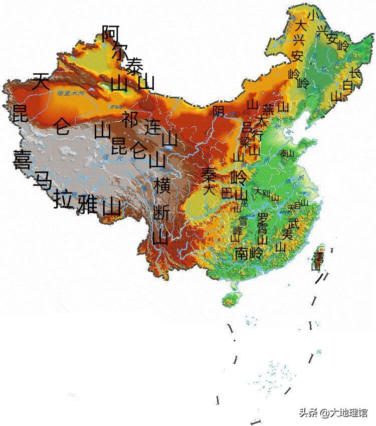 山脉地图（一张地图，看中国的主要山脉分布）-第1张图片