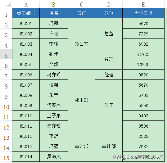 excel如何合并单元格？（Excel中的单元格合并和格式合并）-第1张图片