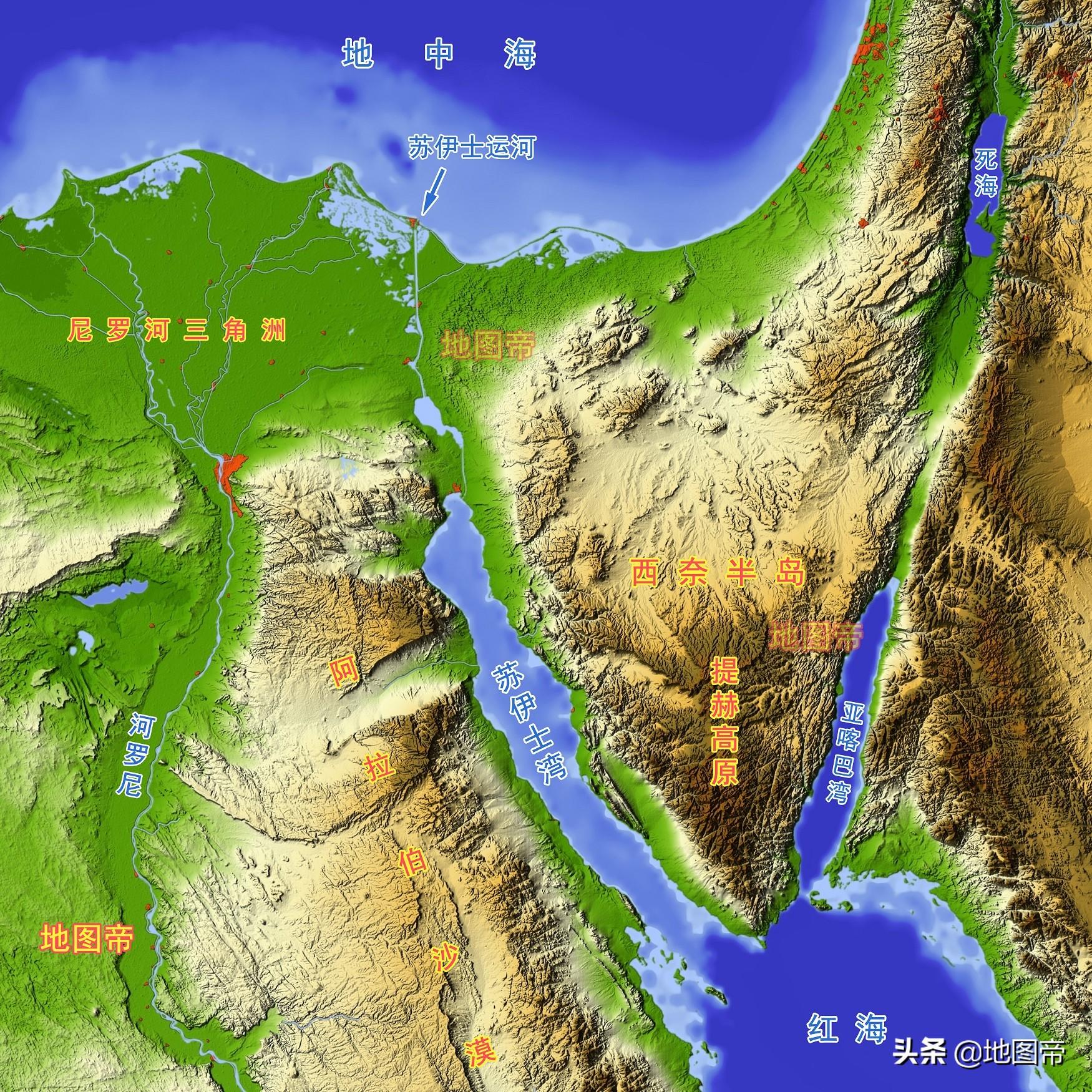 苏伊士运河地理位置,苏伊士运河地图全图-第5张图片
