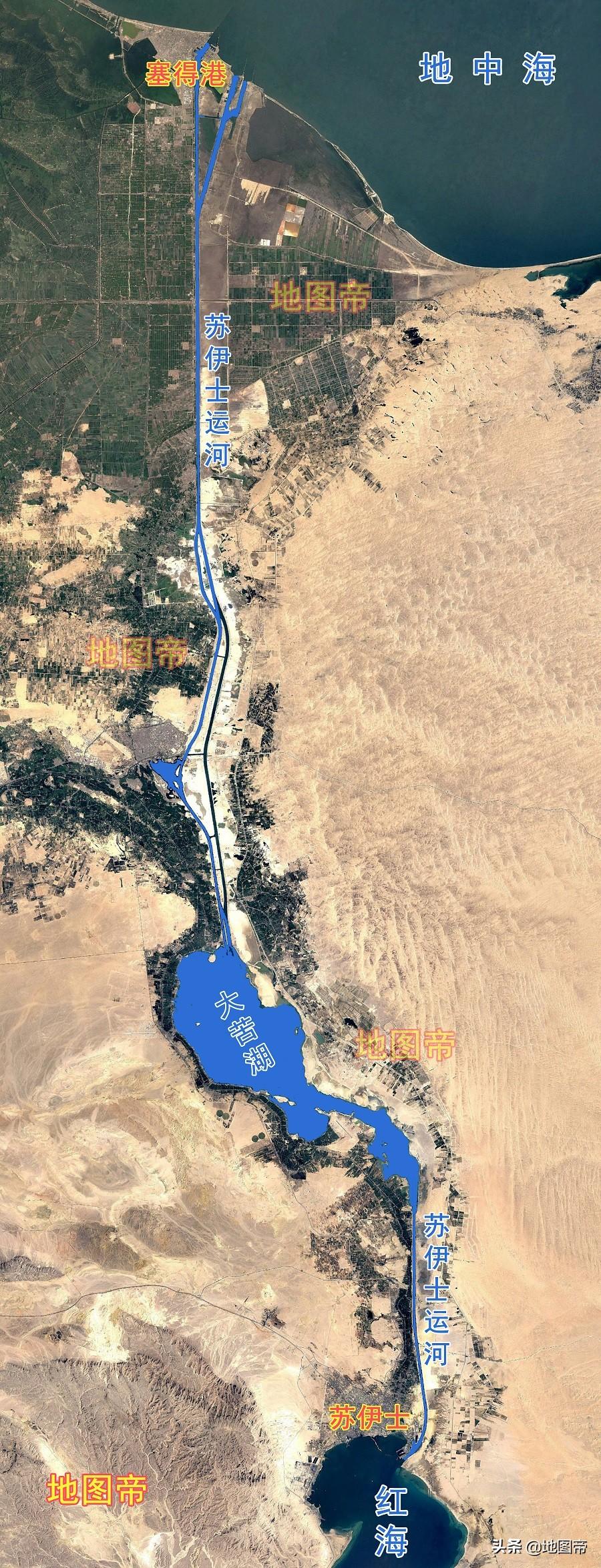 苏伊士运河地理位置,苏伊士运河地图全图-第3张图片