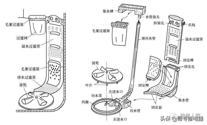 洗衣的机结构（普通双桶波轮式洗衣机的结构及组成原理）-第3张图片