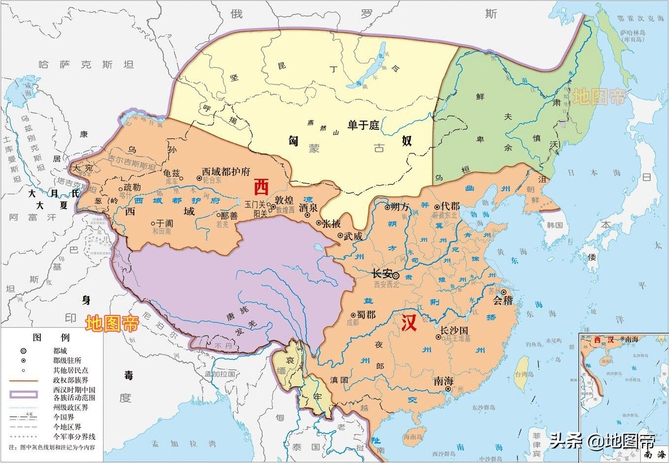 七国地图（汉朝七国之乱，匈奴为何不趁机南下？）-第1张图片